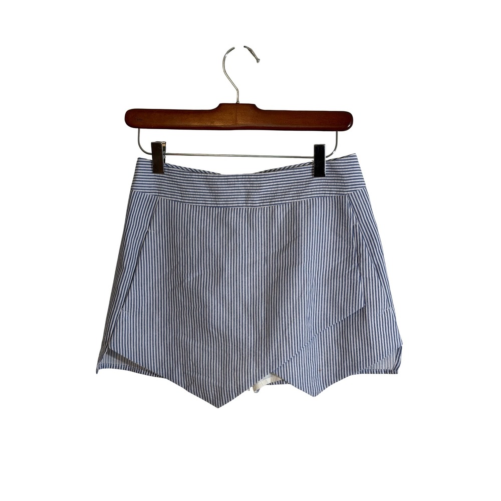 Design Lab Lord & Taylor Skort Blue XS Womens Striped Seersucker Mini Skort NEW